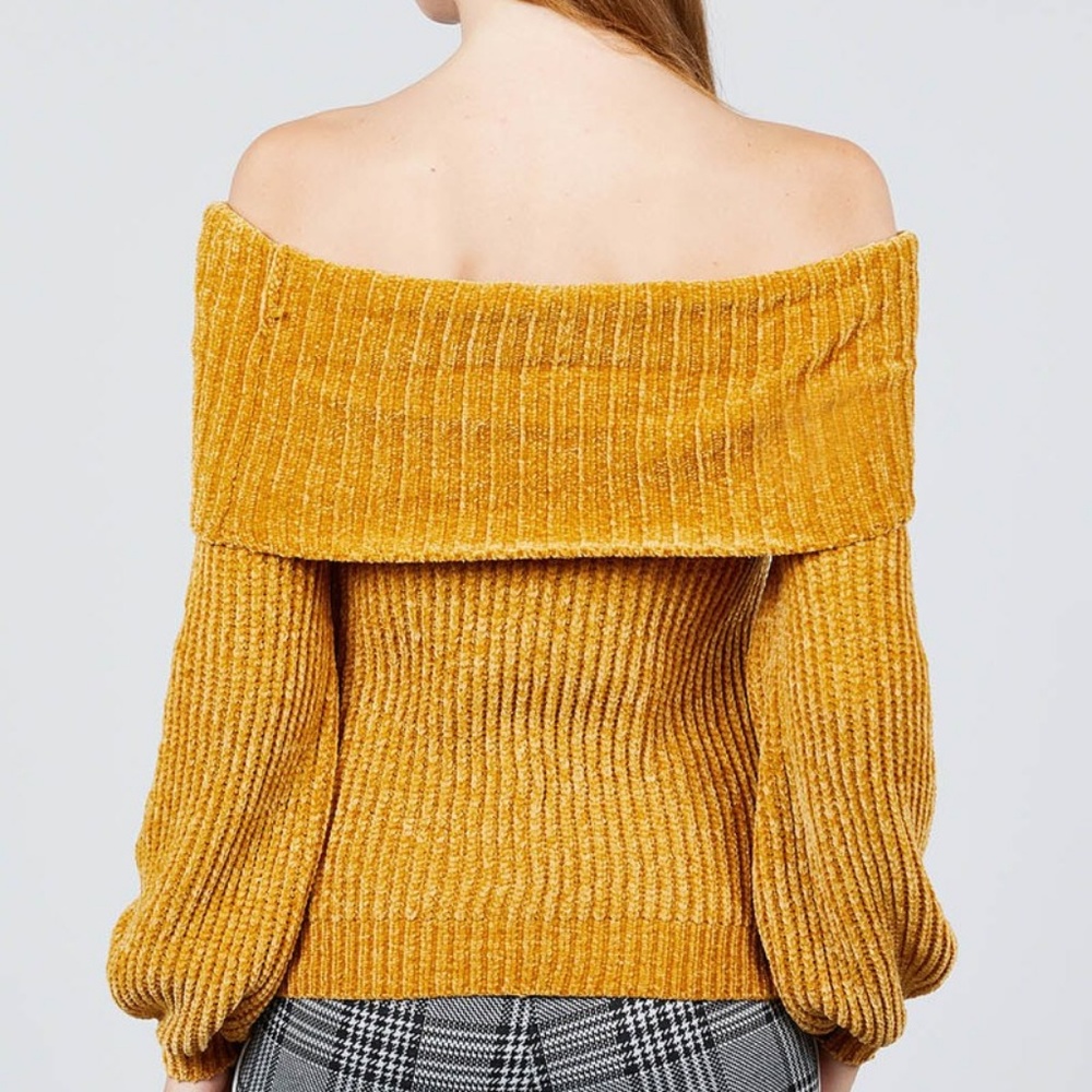 🌸Off The Shoulder Chenille Sweater - Picture 5 of 5